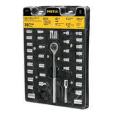 Juego de 39 herramientas mixtas entradas 1/4" y 3/8" pretul